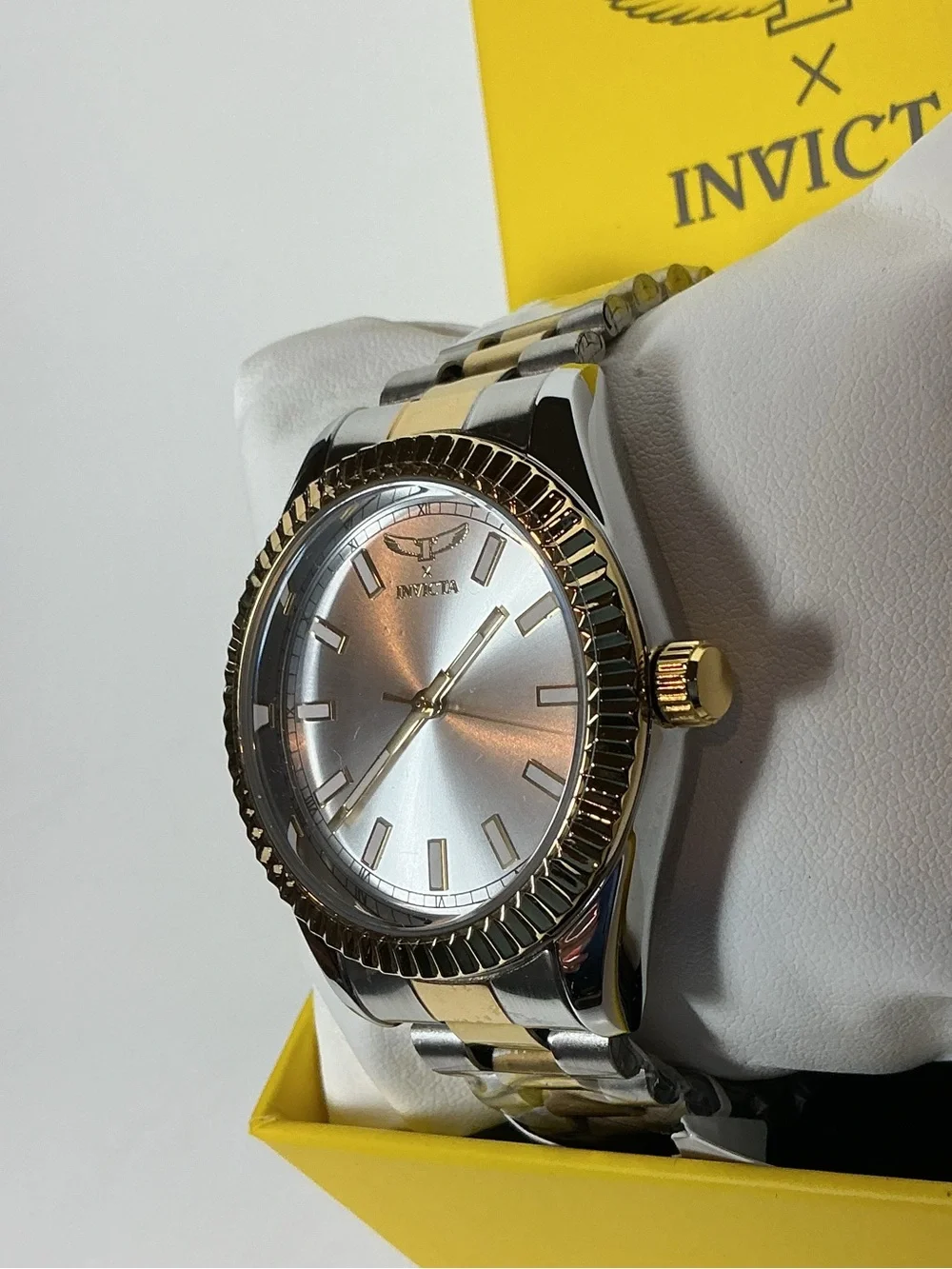Invicta Two-Tone Silver and Gold Men's Bracelet Watch with Silver Dial